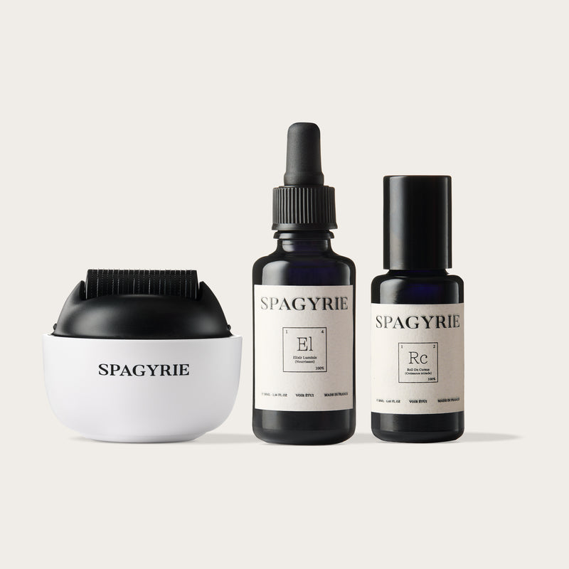 Trio Activation & Éclat – Dermaroller, Roll-On Cursus & Élixir Luminis