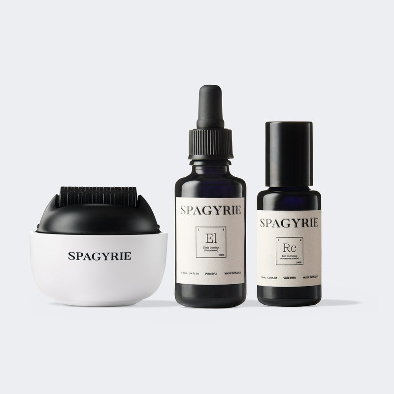 Trio Activation & Éclat – Dermaroller, Roll-On Cursus & Élixir Luminis
